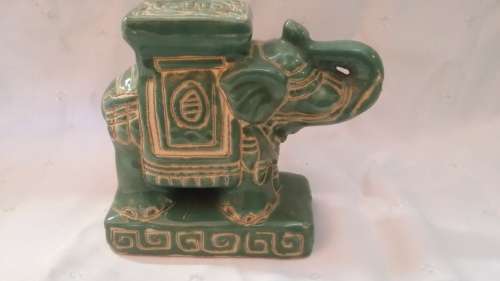 GREEN ORIENTAL ELEPHANT ORNAMENT