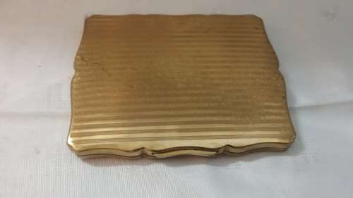 ENAMEL AND BRASS STRATTON POWDER COMPACTUM