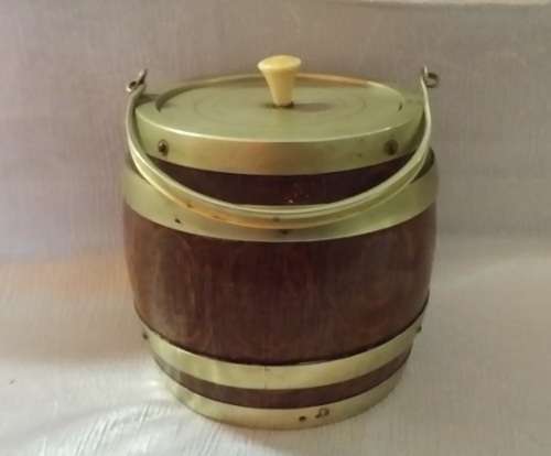 QAK WOOD , PORCELAIN INNER  ICE BUCKET