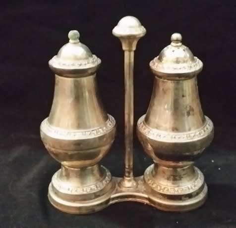 SILVER PLATED SALT AND PEPPER SHAKER SET