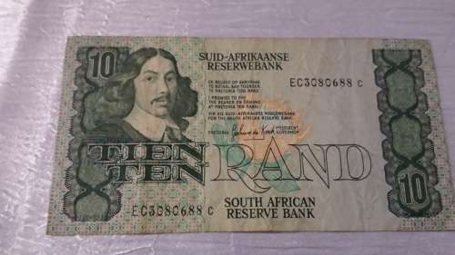 R 10  NOTE SOUTH AFRICAN GERHARD DE KOCK