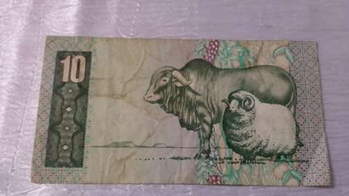 R 10  NOTE SOUTH AFRICAN GERHARD DE KOCK