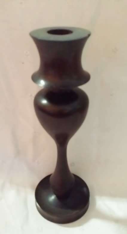 SOLID WOOD CANDLE STICK HOLDER 26 CM