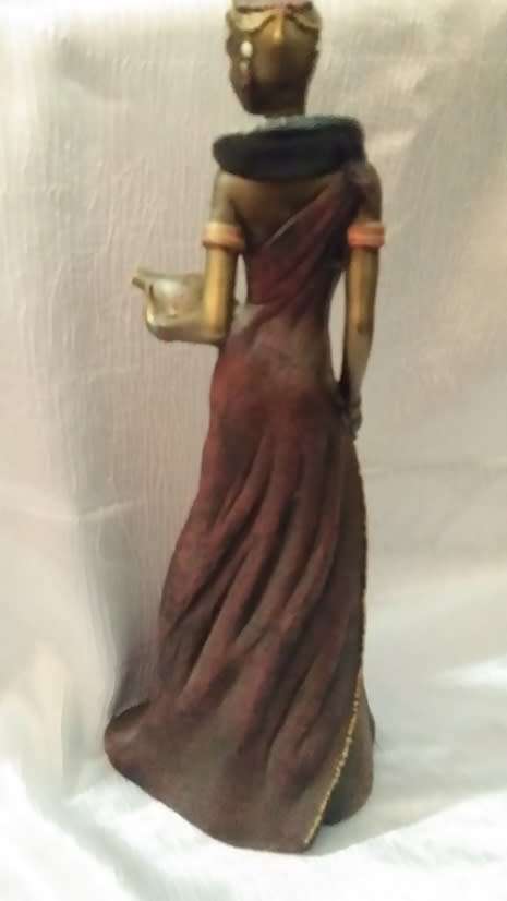 AFRICAN LADY FIGURINE  ORNAMENT 30 X 12 CM