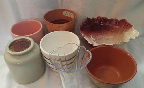 JOB LOT OF 7 PLANTERS VASES