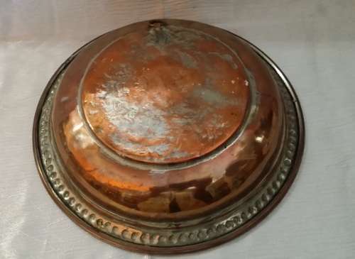 ANTIQUE  RUSTIC COPPER  BOWL 22 CM X 5 CM