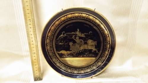 BLUE AND 24 K GOLD PLATE MADFE IN GREECE