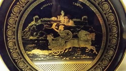 BLUE AND 24 K GOLD PLATE MADFE IN GREECE