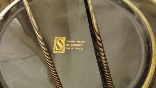 BLUE AND 24 K GOLD PLATE MADFE IN GREECE