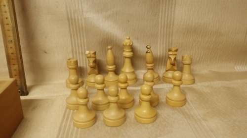 WOODEN CHESS PIECES,