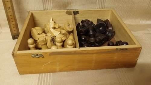 WOODEN CHESS PIECES,