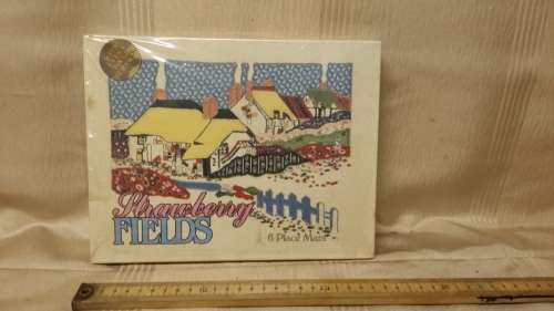 Set of Six Strawberry Fields Place Mats sealed unused