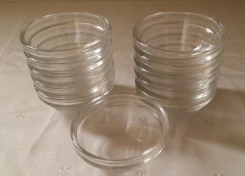 SET OF TEN SMALL  BOWLS  7 X 3 CM