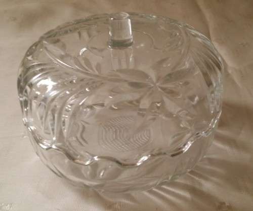 Crystal Glass Lidded Jar 12 x 7 cm