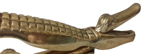 Large Solid Brass Crocodile Nutcracker 37 x 7 cm