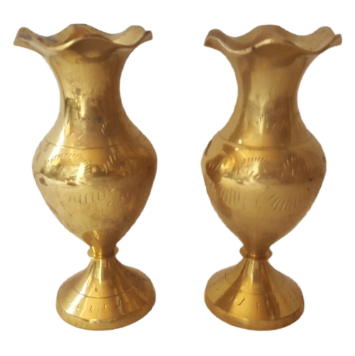 PAIR OF BRASS Vases / CANDLE STICK HOLDERS 12 CM