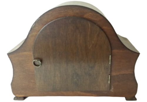 Vintage Mantel Windup Clock with Key and Pendulum in working order - 28 x 21 x 12 cm