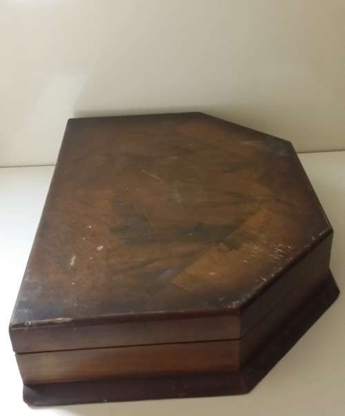 Vintage Wood Cutlery / Jewellery / Storage Box 44 x 32 x 9 cm