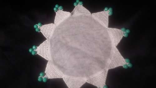 Beaded Doily cloth 17 cm