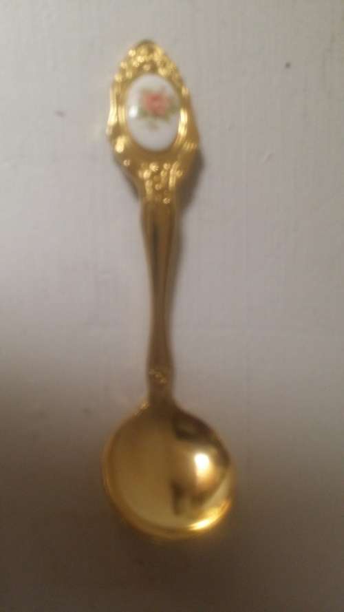 Sugar spoon  24 carat gold plated