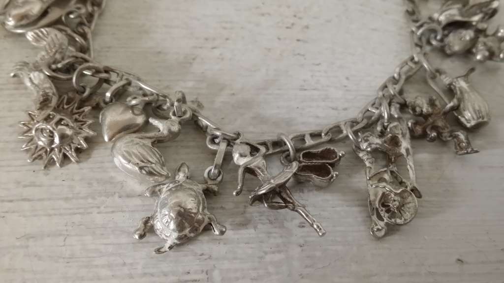 Silver 925  Charm  Bracelet Italy - 27.6 gram