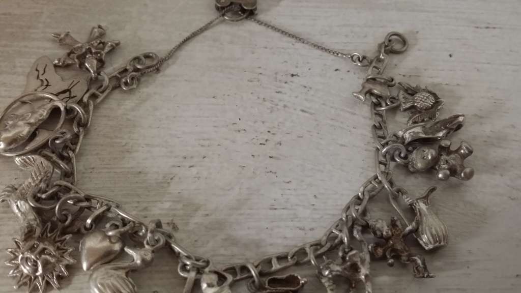 Silver 925  Charm  Bracelet Italy - 27.6 gram