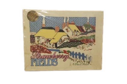 Set of Six Strawberry Fields Place Mats sealed unused