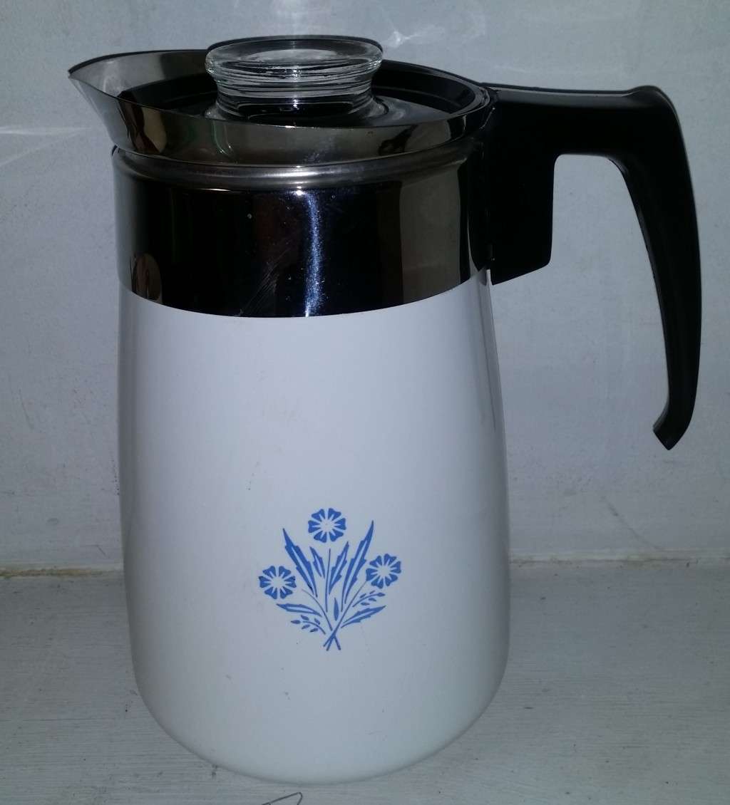 Vintage Corning Ware Teapot Beverage Server 4 Cup Blue Cornflower with Lid 20 cm