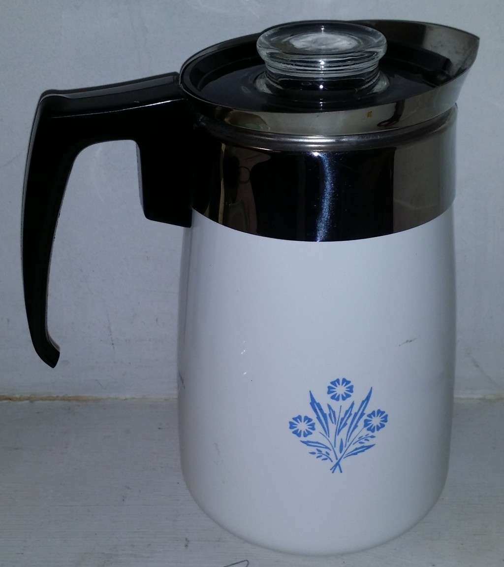 Vintage Corning Ware Teapot Beverage Server 4 Cup Blue Cornflower with Lid 20 cm