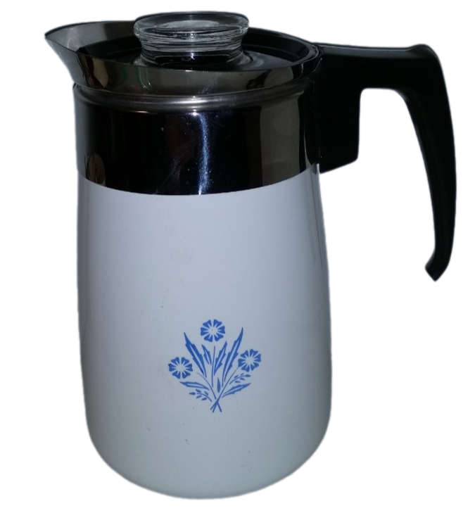 Vintage Corning Ware Teapot Beverage Server 4 Cup Blue Cornflower with Lid 20 cm