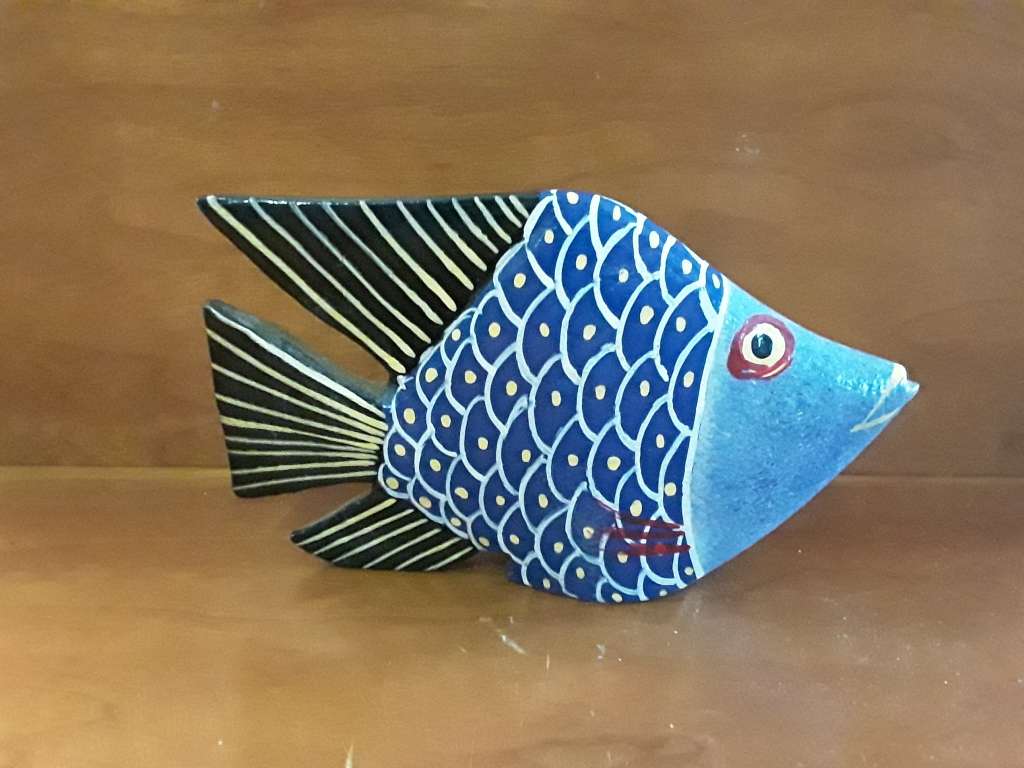 Wood Fish Ornament  15 x 9 cm
