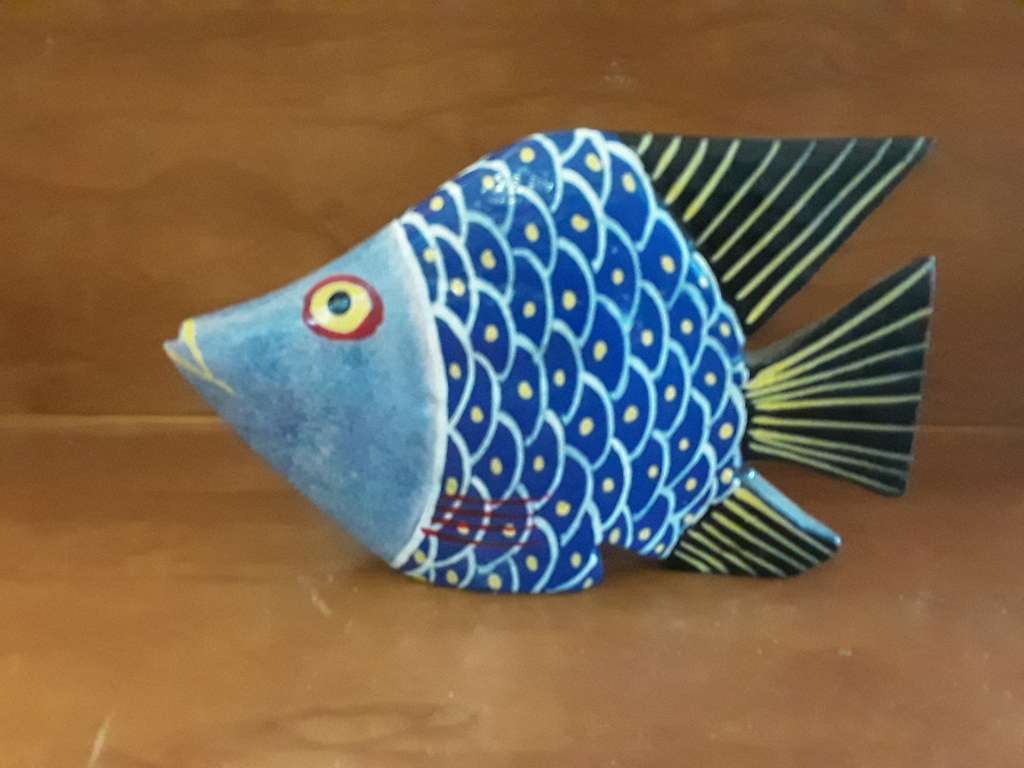 Wood Fish Ornament  15 x 9 cm