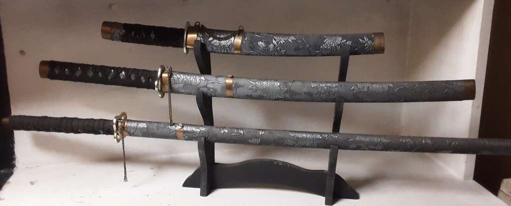 Samurai Sword Set of 3 with Stand