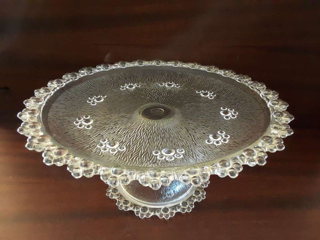 Glass Pedestal Cake serving dish plate 27 cm