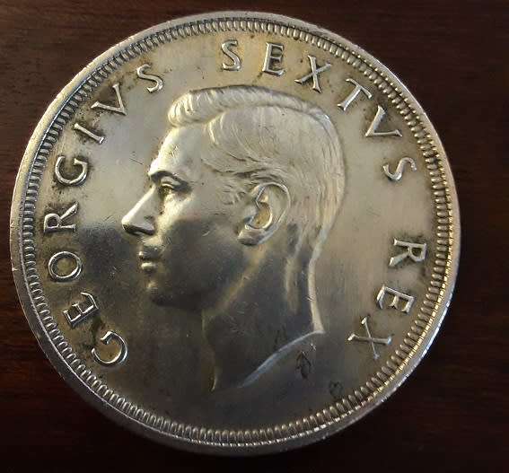 Union Silver 5 Shilling Coin 1952