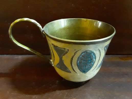 Brass  Enamel Cup 6.5 X 5.5 CM