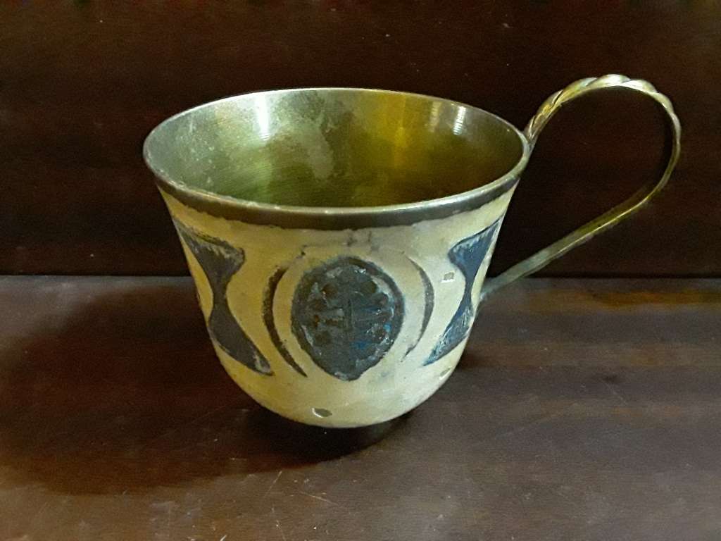 Brass  Enamel Cup 6.5 X 5.5 CM