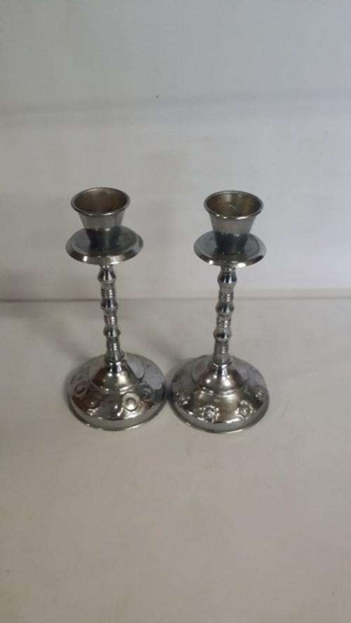 2 METAL CANDLE HOLDERS
