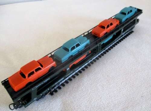 Lima. Italy. Lima Double deck car carrier with 6x cars. Unboxed.  Excellent condtion