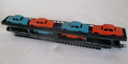 Lima. Italy. Lima Double deck car carrier with 6x cars. Unboxed.  Excellent condtion