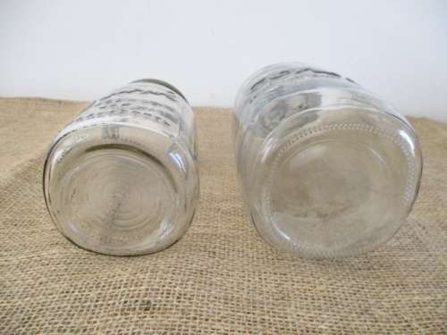 Two Golden Oldies !!!!!  ...Two very old Consol glass preserve jars... One big and one medium size.