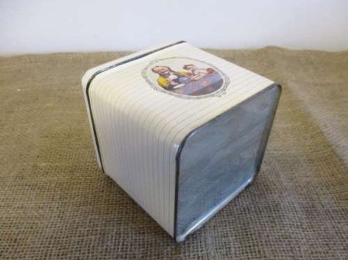 Tea For Two.......Highly Collectable Vintage Mazawattee Tea Tin   1lb. Net   White Colour