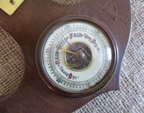 One Vintage Weather Barometer On Wooden Anchor Display Board   Made in Western Germany