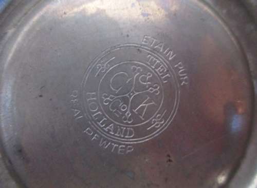 Vintage Trio Set Coffee/Tea Pot, Sugar & Creamer  C Kurz & Co Tiel  Holland  Etain Pur  Pure Pewter