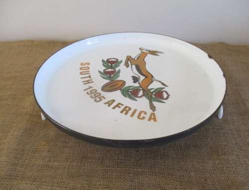 This Will Never Leave Our Minds......Enamel Worldcup Springbok 1995 Gas Braaiskottel