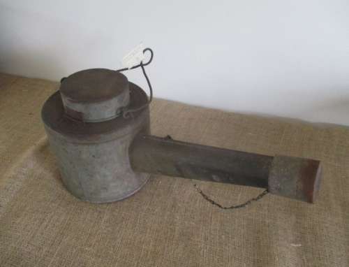 Watering Can ???  No.....Very Very Rare....This Is A World War 2 Gooseneck Lamp Runaway Flare  Metal