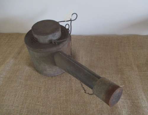 Watering Can ???  No.....Very Very Rare....This Is A World War 2 Gooseneck Lamp Runaway Flare  Metal