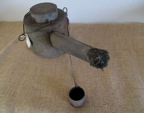 Watering Can ???  No.....Very Very Rare....This Is A World War 2 Gooseneck Lamp Runaway Flare  Metal