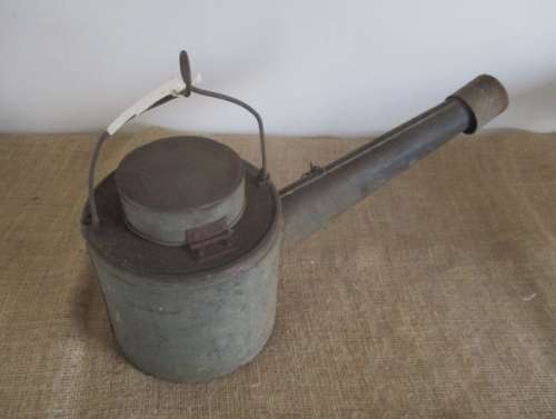 Watering Can ???  No.....Very Very Rare....This Is A World War 2 Gooseneck Lamp Runaway Flare  Metal