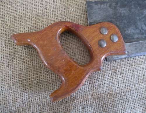 Nice Couple !! Two Vintage Wooden Handsaws With Wooden Handles  One Large Handsaw & One Back Handsaw
